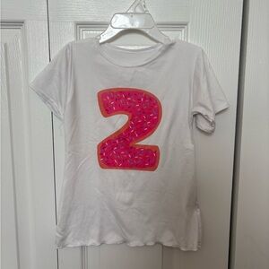 White Kids Shirt with Pink Number Design